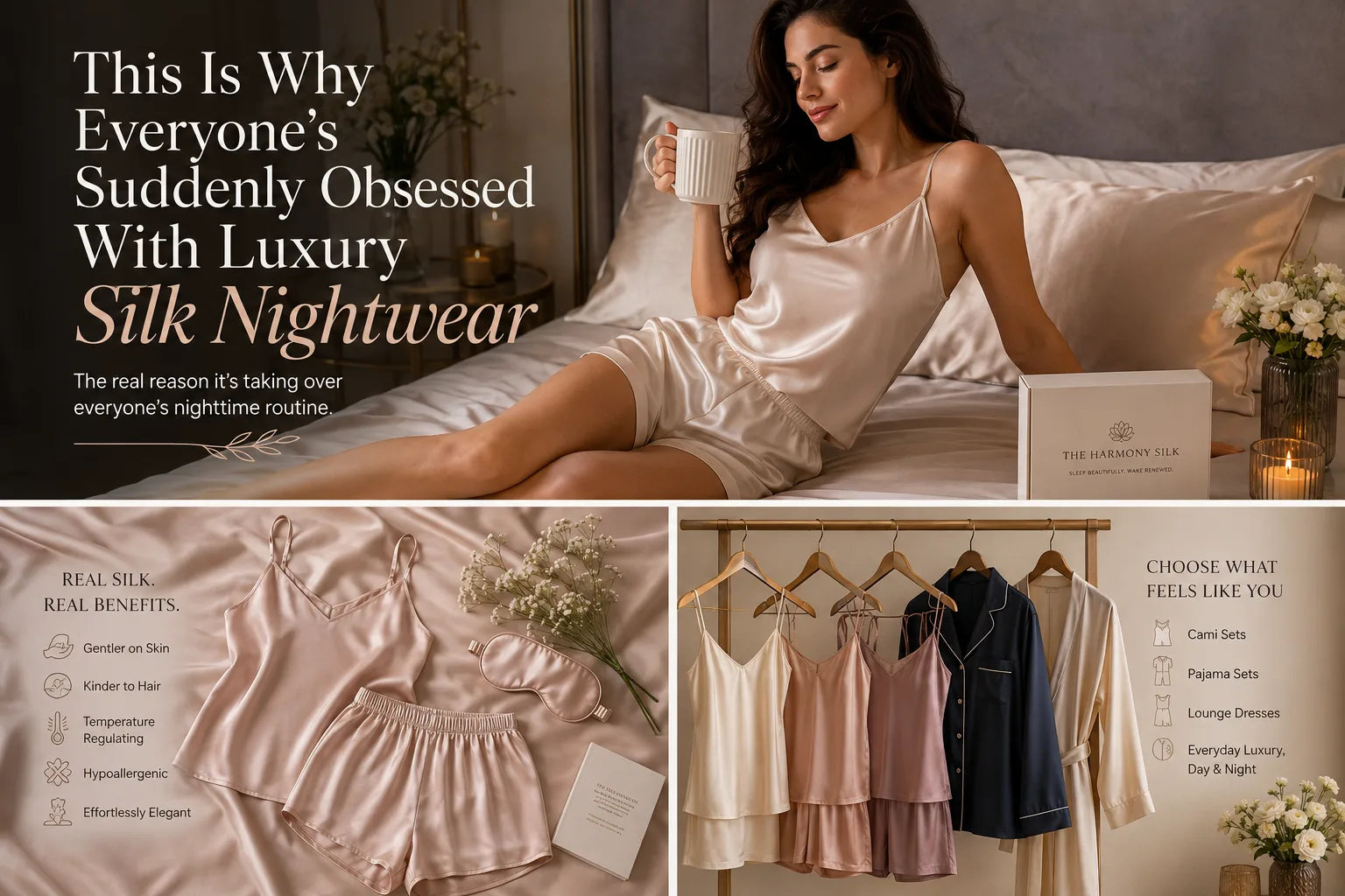 luxury silk nightwear