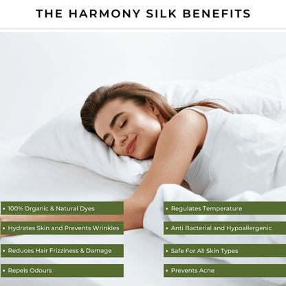 100% Pure & Natural Mulberry Ahimsa Silk Pillowcase -Sustainably Sourced - Harmony Silk