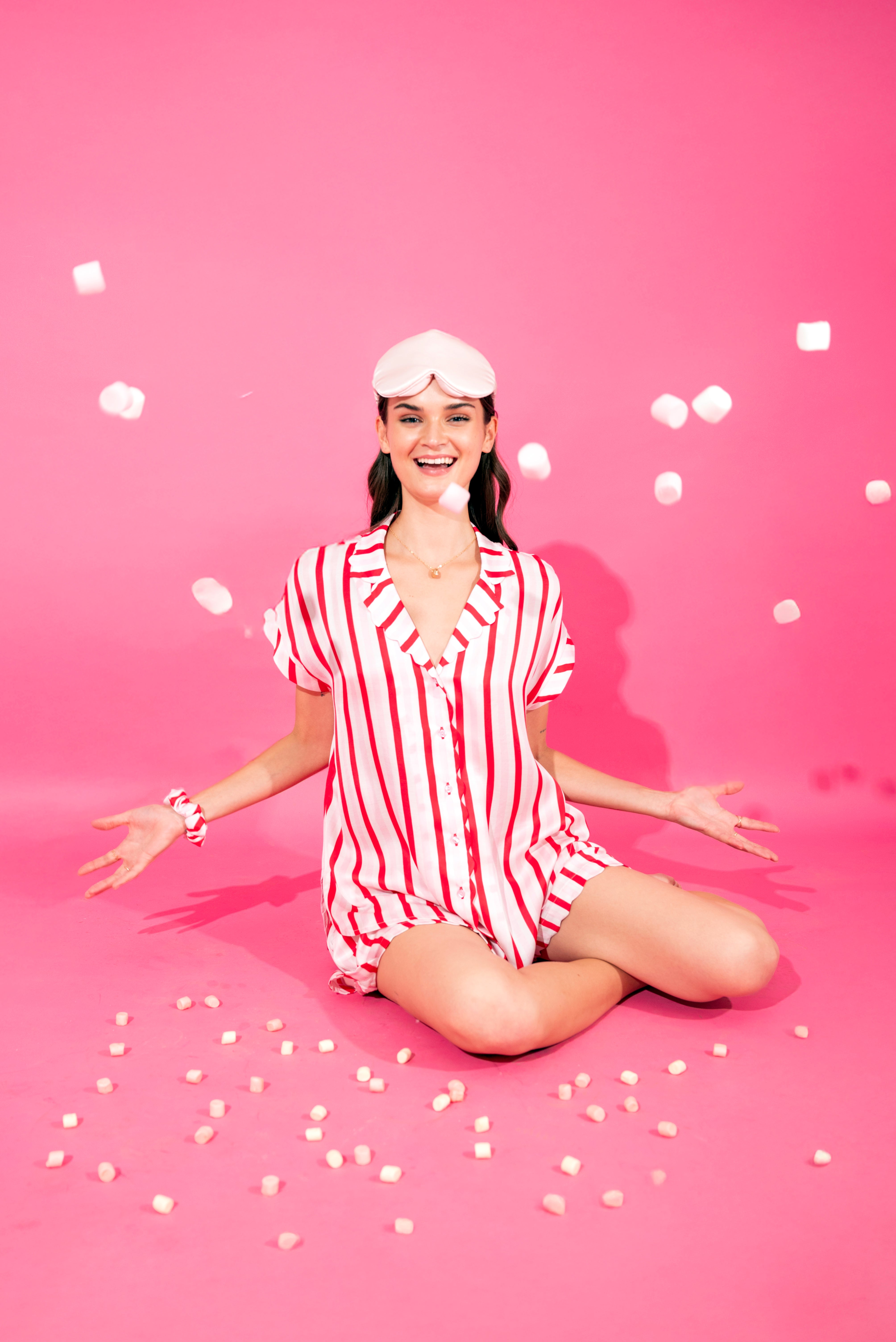 The Silk Reverie Set Candy Stripe